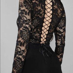 Widow Sleepless Night Lace Up Top